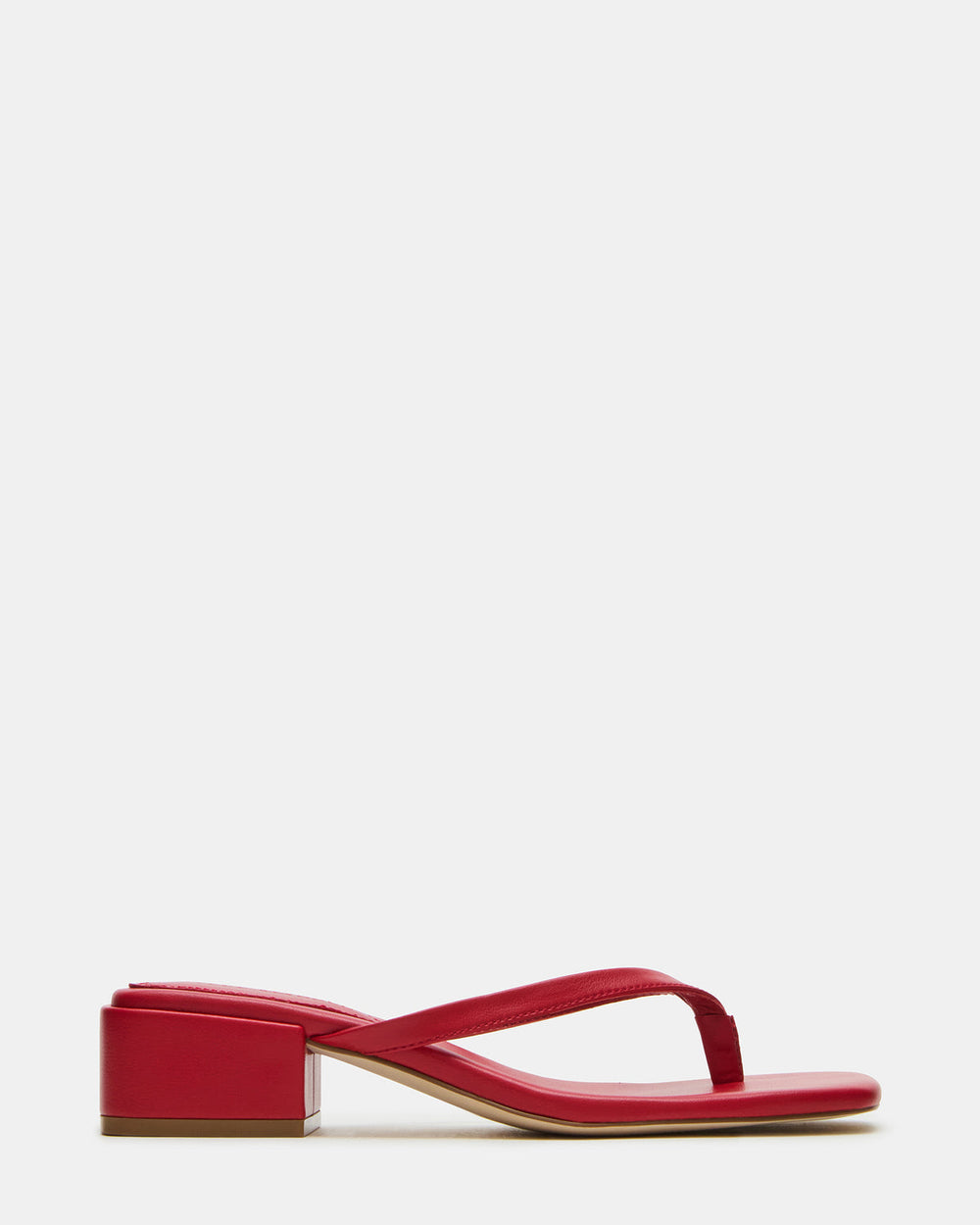 CARIBBEAN Red Square-Toe Mule Thong Women's Sandal | Steve Madden US