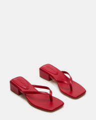 CARIBBEAN Red Square-Toe Mule Thong Women's Sandal | Steve Madden US