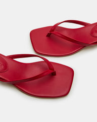 CARIBBEAN Red Square-Toe Mule Thong Women's Sandal | Steve Madden US