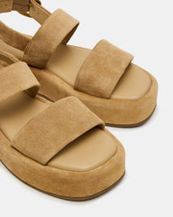 BARONI Sand Suede Square-Toe Platform Women's Sandals | Steve Madden outlet