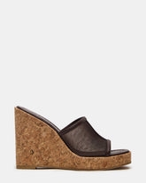 CRUZ Brown Square-Toe Platform Mesh Wedge Mule Women's Sandal | Steve Madden online