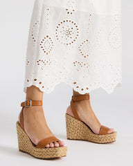 COSMO Tan Leather Rattia Women's Platform Wedge | Steve Madden US