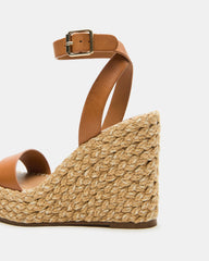COSMO Tan Leather Rattia Women's Platform Wedge | Steve Madden US
