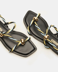 LOCO Black Multi Women's Strappy Square Toe Sandal | Steve Madden outlet