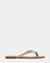 MARELLA Gold Leather Women's Thong Square-Toe Sandal | Steve Madden on Sale