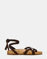 KELSO Brown Suede Flatform Strappy Studded Women's Sandal | Steve Madden for Sale