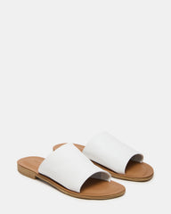 KIPP White Leather Slide Women's Sandal | Steve Madden near me