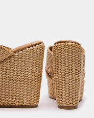 CERCEI Natural Raffia Platform Square-Toe Wedge Women's Sandal | Steve Madden discount