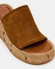 CELLAR Chestnut Suede Platform Wedge Square-Toe Women's Sandal | Steve Madden Sale