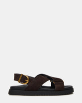 DONELLI Brown Suede Strappy Footbed Women's Sandal | Steve Madden discount