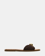 DIPSY Brown Suede Slide Rounded Toe Women's Sandal | Steve Madden online