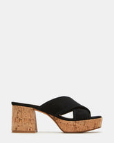 MARSDEN Black Suede Women's Platform Square-Toe Mule Sandal | Steve Madden outlet