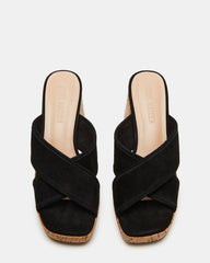 MARSDEN Black Suede Women's Platform Square-Toe Mule Sandal | Steve Madden outlet