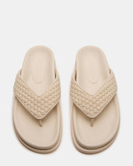 ZINNIA Bone Multi Women's Thong Footbed Sandal | Steve Madden Sale