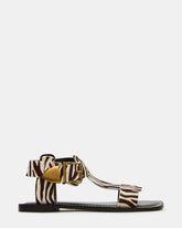 BRAZINN Zebra Strappy Flat Sandal Women's Sandal | Steve Madden near me