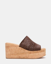 COASTAL Brown Raffia Platform Wedge Mule Women's Sandal | Steve Madden online