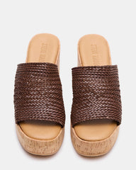 COASTAL Brown Raffia Platform Wedge Mule Women's Sandal | Steve Madden online