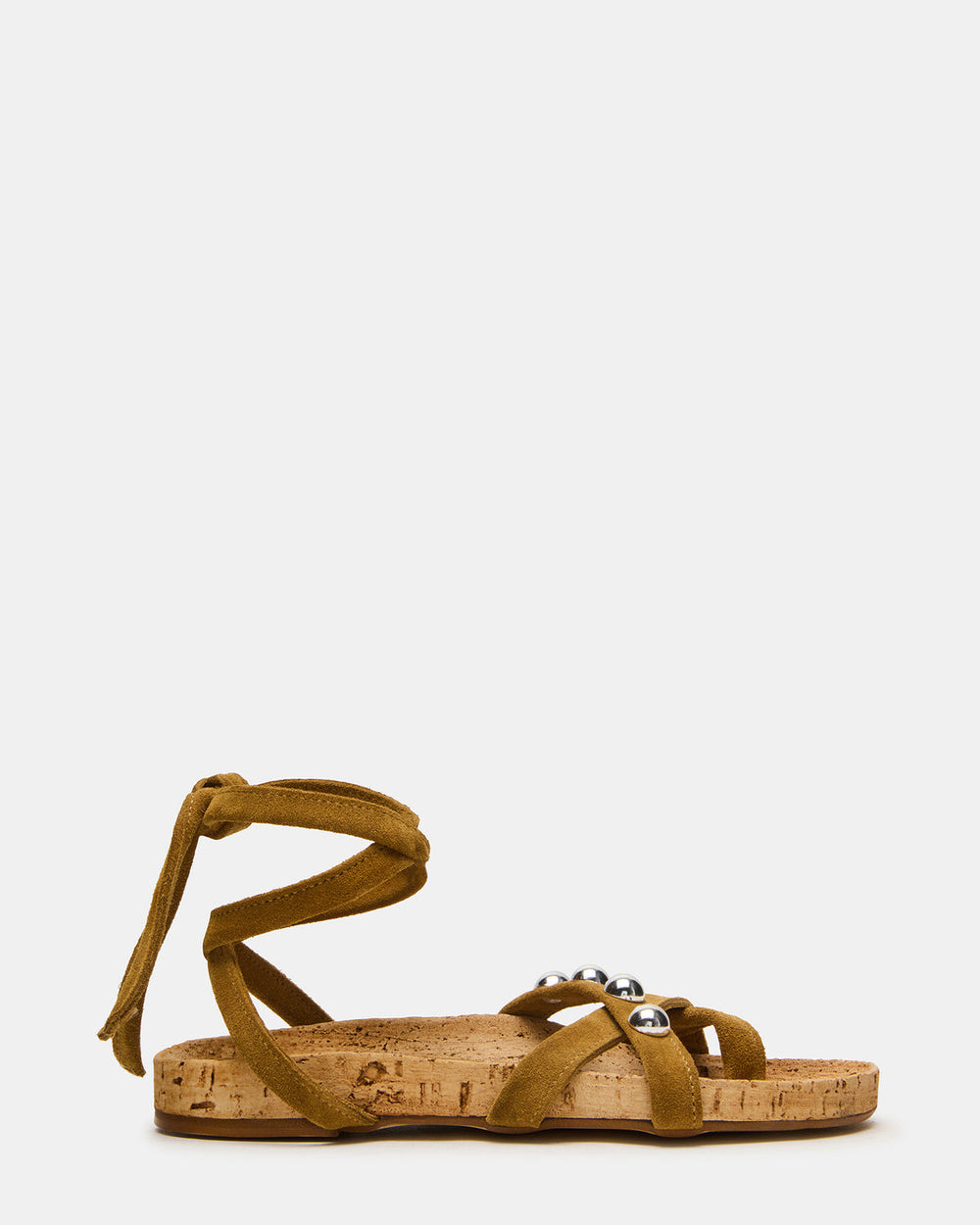 KELSO Olive Suede Flatform Strappy Studded Women's Sandal | Steve Madden outlet