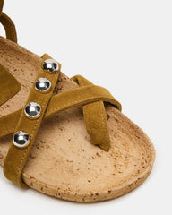 KELSO Olive Suede Flatform Strappy Studded Women's Sandal | Steve Madden outlet