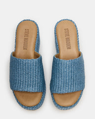 JETTY Blue Raffia Platform Wedge Women's Sandal | Steve Madden on Sale