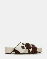 AVENDRA Brown Cow Print Flatform Slide Women's Sandal | Steve Madden online