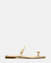 TAMARA Gold Flat Square-Toe Women's Sandal | Steve Madden online