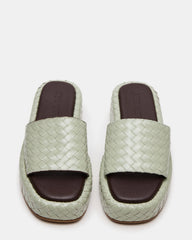BEACHY Quilted Pistachio Platform Slide Women's Sandal | Steve Madden online