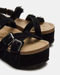 KIWI Black Suede Women's Strappy Platform Sandal | Steve Madden US