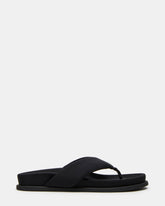 ZINNIA Black Women's Thong Footbed Sandal | Steve Madden discount
