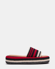 BEACHY Woven Red Multi Platform Slide Women's Sandal | Steve Madden US