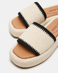 BEACHY Woven Cream Multi Platform Slide Women's Sandal | Steve Madden near me