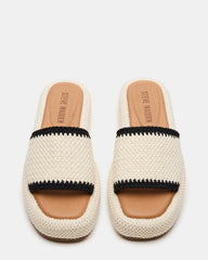 BEACHY Woven Cream Multi Platform Slide Women's Sandal | Steve Madden near me