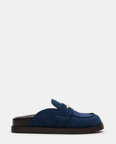 TOBIN Navy Suede Slip-On Mule Women's Flat | Steve Madden near me