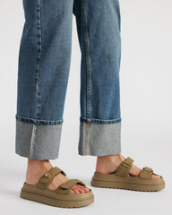 BIGSCHMONA JELLY Olive Women's Platform Slide Sandal | Steve Madden US