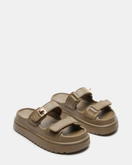 BIGSCHMONA JELLY Olive Women's Platform Slide Sandal | Steve Madden US