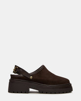 ERBA Brown Suede Platform Lug Slingback Clog Women's Flat | Steve Madden outlet