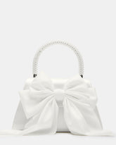 COSETTE Bag White Satin Beaded Top-Handle Mini Handbag | Steve Madden for Sale