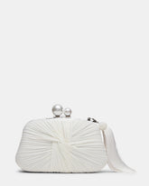 ROSALIE Bag White Twisted Pleats Minaudiere Crossbody Clutch Handbag | Steve Madden near me