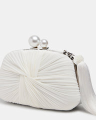 ROSALIE Bag White Twisted Pleats Minaudiere Crossbody Clutch Handbag | Steve Madden near me