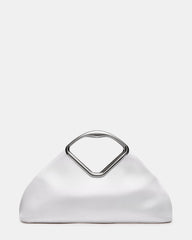 BARBARA Bag White Soft Satin Metal Bracelet Crossbody Clutch Handbag | Steve Madden online