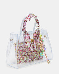 GUMMY Bag Clear Top-Handle Turn-Lock Tote Handbag | Steve Madden on Sale