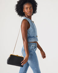 KISSES Bag Black Chain Strap Crossbody Clutch Handbag | Steve Madden online