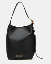 SOFIEE Bag Black Leather Shoulder Strap Bucket Tote Handbag | Steve Madden US