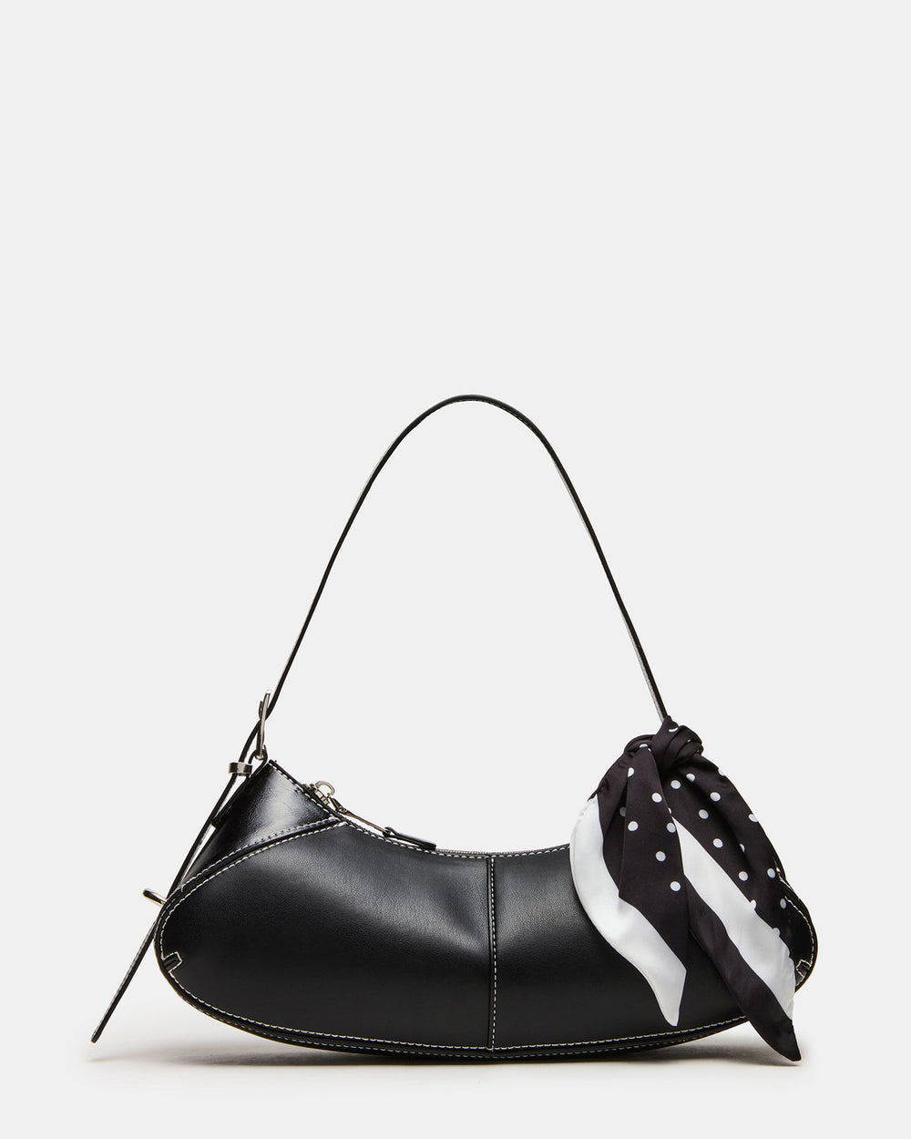 ROXEY Bag Black Crescent-Shaped Top-Zipper Shoulder Strap Handbag | Steve Madden outlet