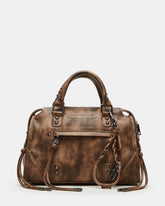 RIGGS Brown Distressed Slouchy Top-Handle Crossbody Satchel Handbag | Steve Madden near me