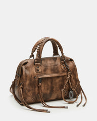 RIGGS Brown Distressed Slouchy Top-Handle Crossbody Satchel Handbag | Steve Madden near me