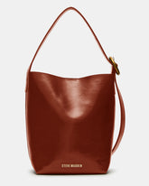 SOFIEE Bag Rust Leather Shoulder Strap Bucket Tote Handbag | Steve Madden outlet