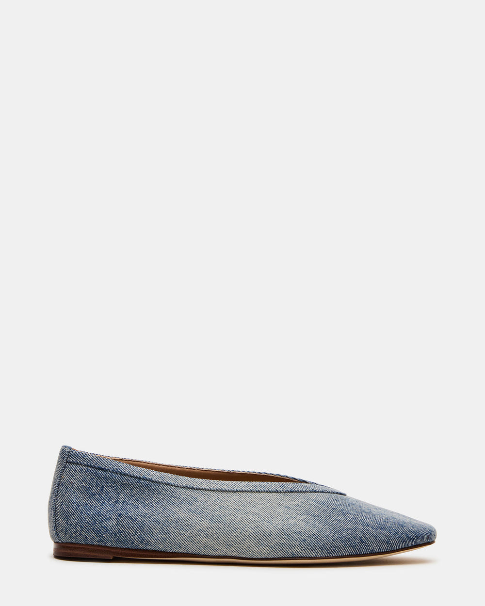 LENI Denim Fabric Square-Toe Ballet Women's Flat | Steve Madden US