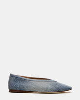LENI Denim Fabric Square-Toe Ballet Women's Flat | Steve Madden US