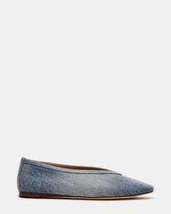 LENI Denim Fabric Square-Toe Ballet Women's Flat | Steve Madden US